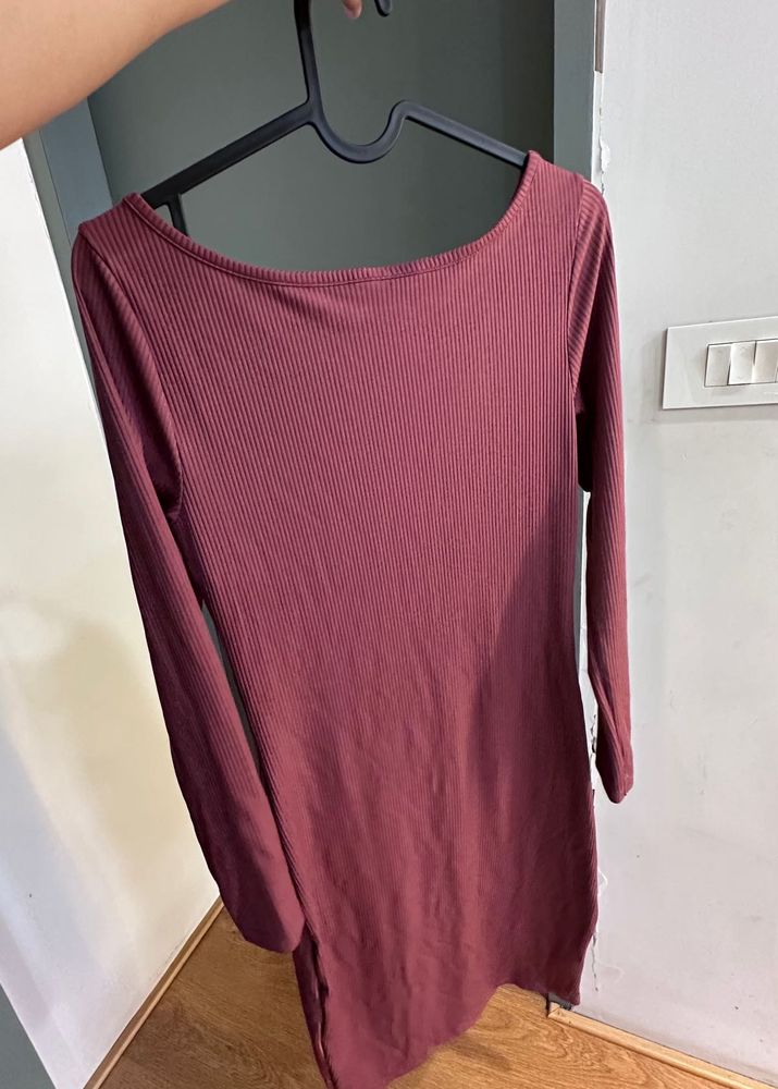 Ribbed Long Sleeve Knit Dress