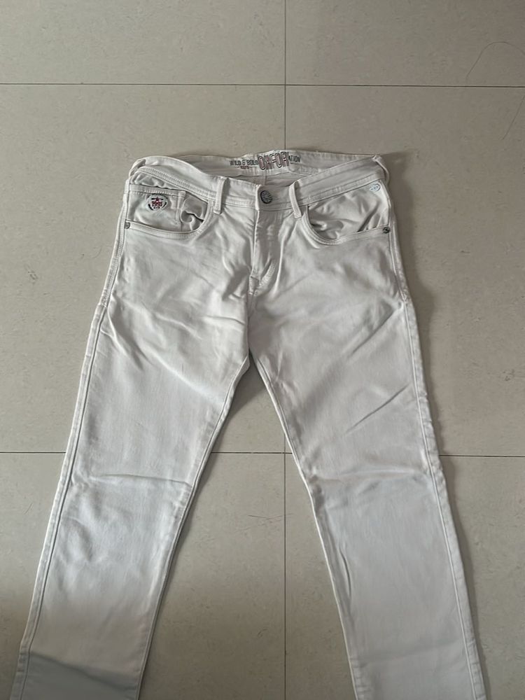 Demin White Jeans For Party And Festive Use 👖