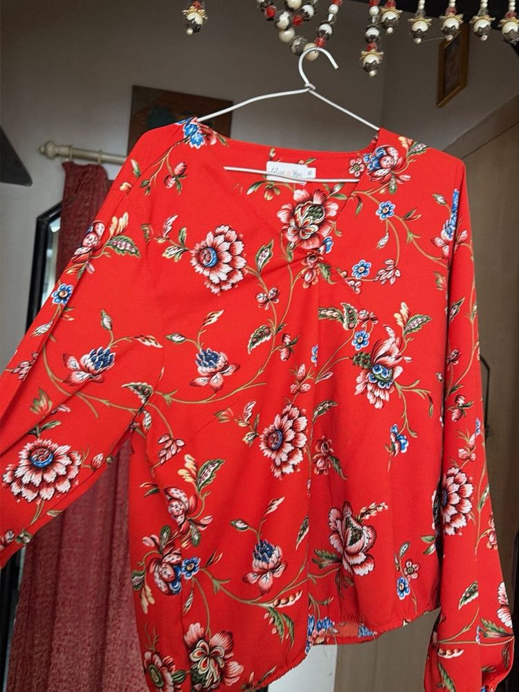 Vibrant Floral Print Blouse