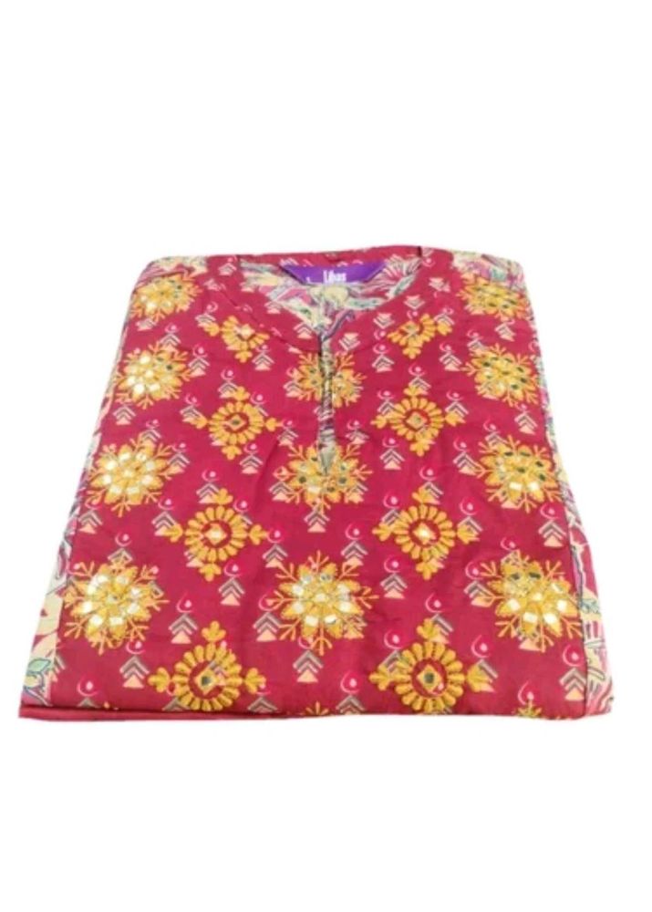 Beautiful Maroon Kurta with Floral Print