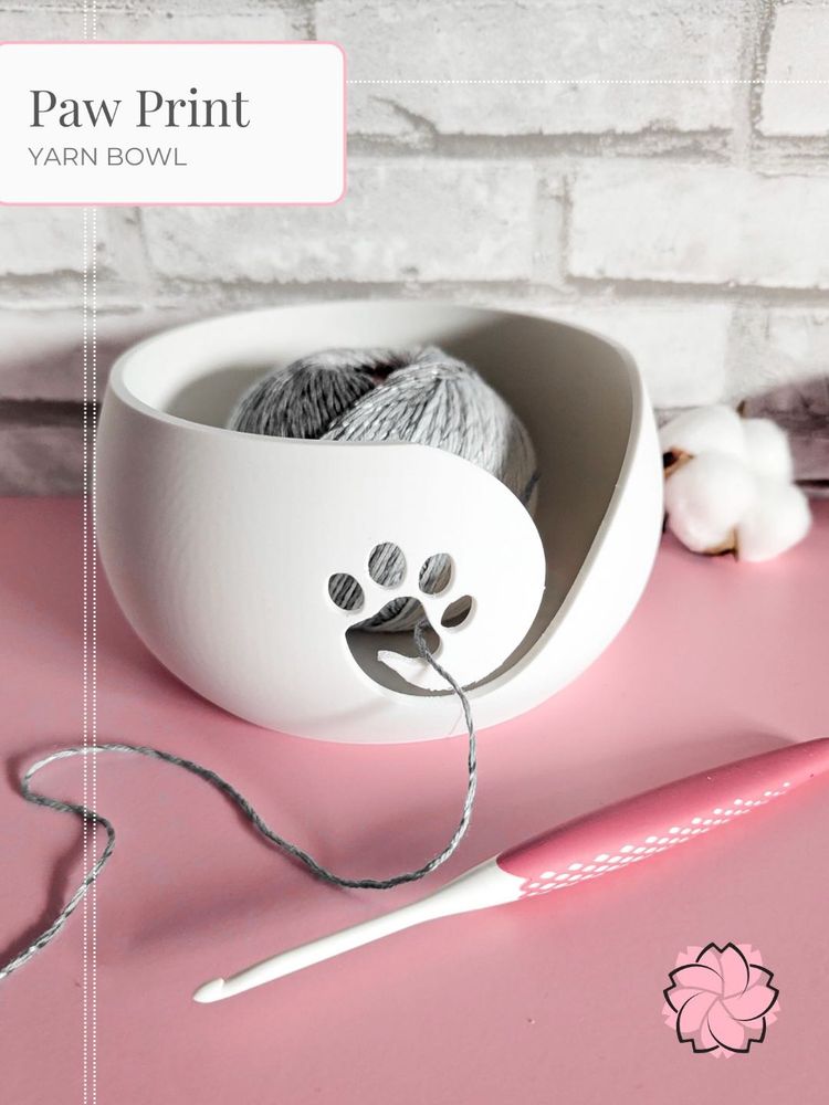 Paw Print Yarn Bowl for Knitting