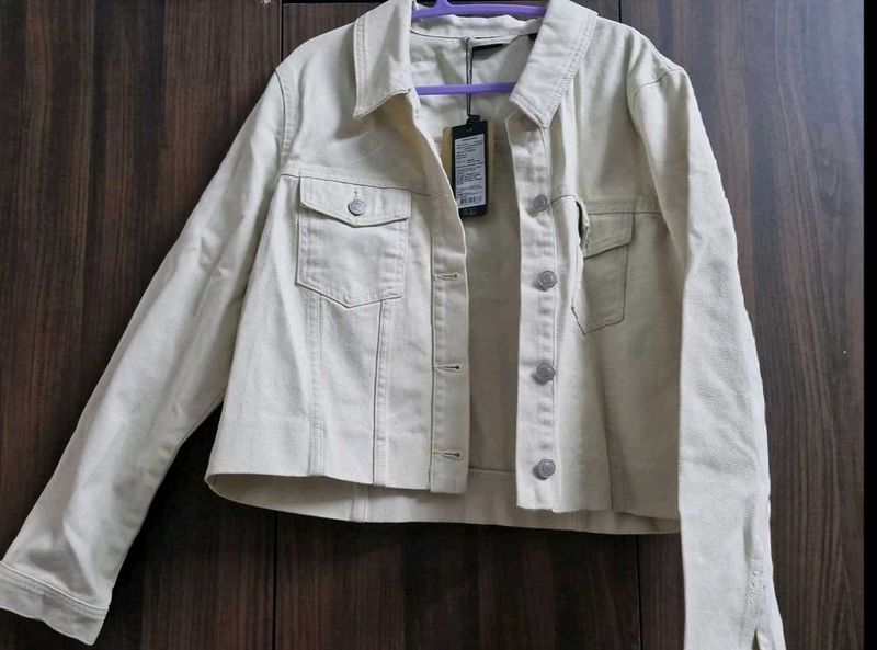 Vero moda Cream Denim Jacket