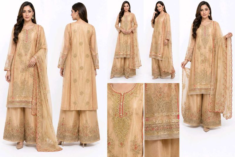 Elegant Embroidered Kurta Set with Palazzo