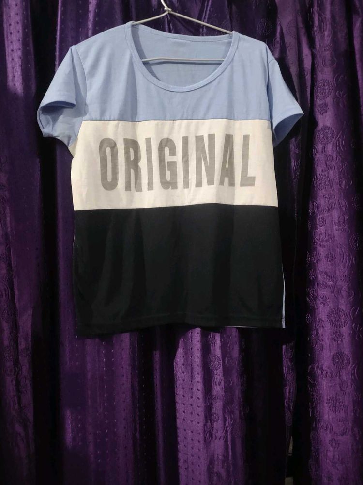 Color Block T-Shirt with "Original" Print