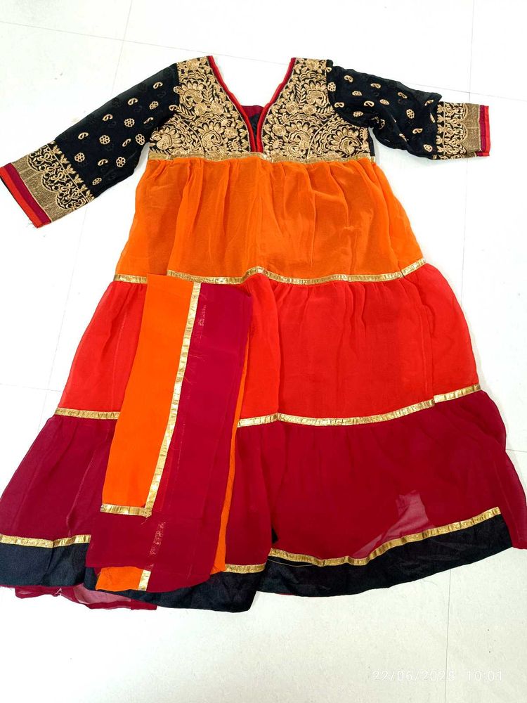 Xl Size Ethnic Anarkali Dress With Dupatta