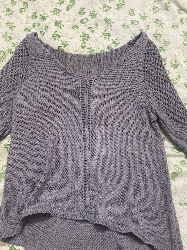 Chic Grey Knit Sweater