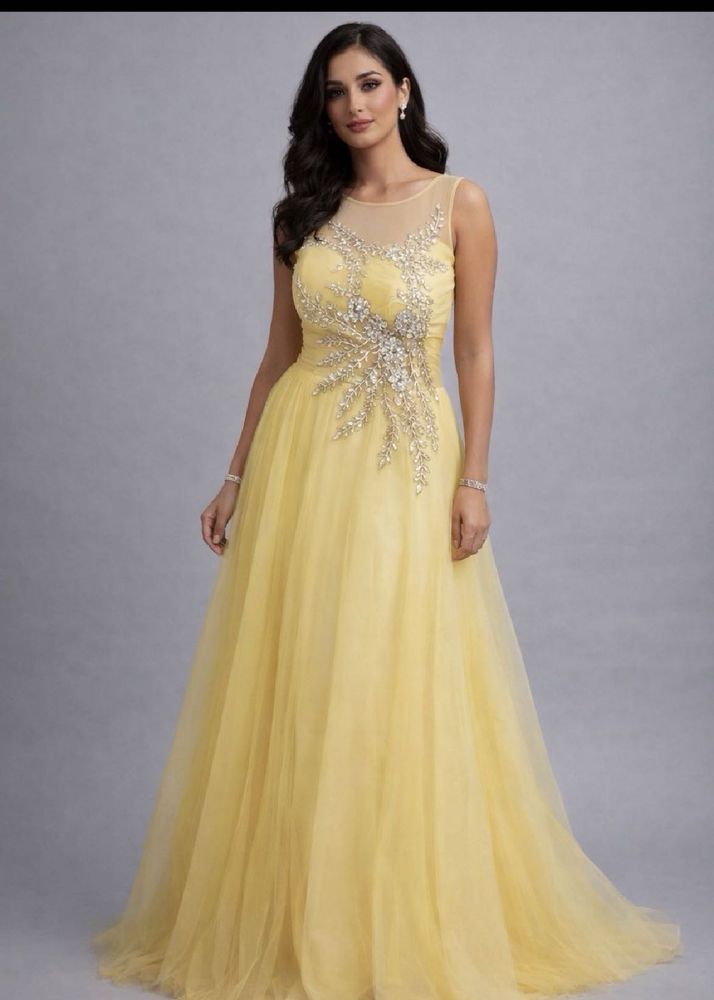 Stunning Yellow Embellished Gown