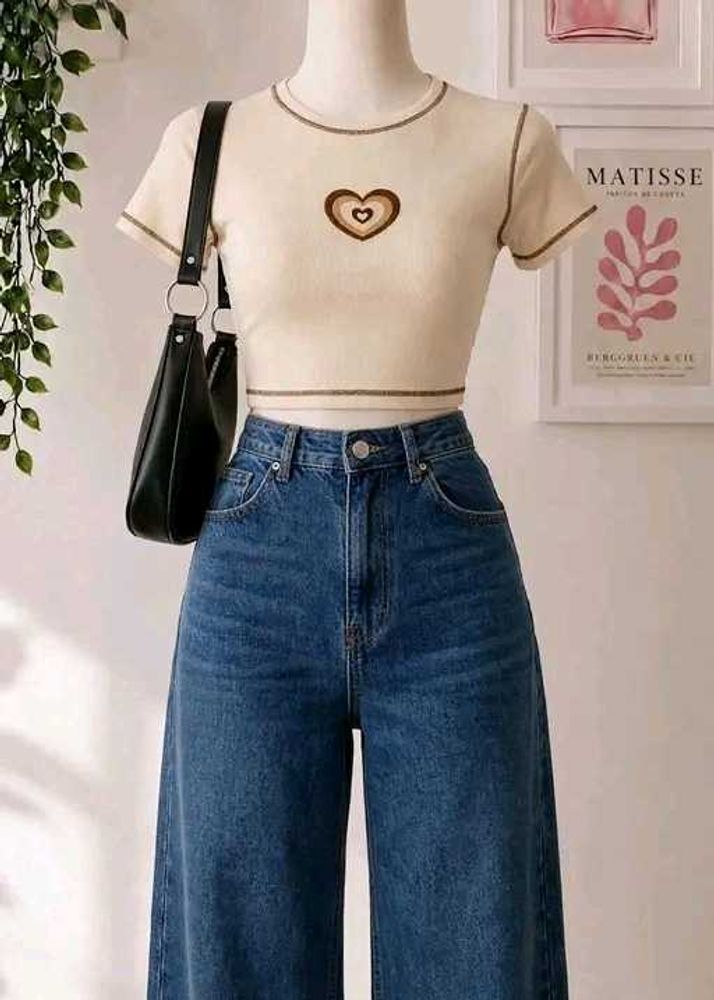 Cute Heart Crop Top