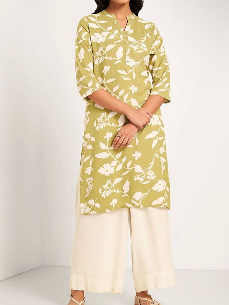 Green Floral Kurta