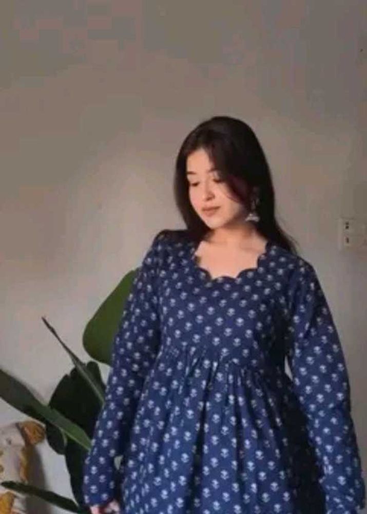 Beautiful Navy blue printed Short kurti