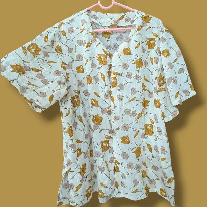 Floral Print V-Neck Blouse