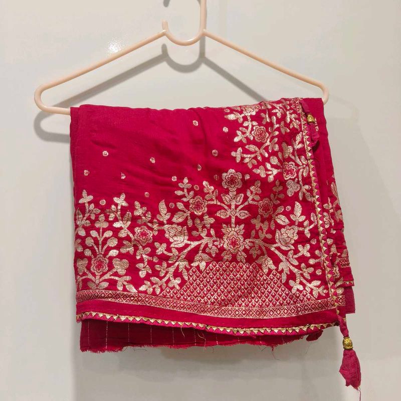 Elegant Pink Embroidered Saree