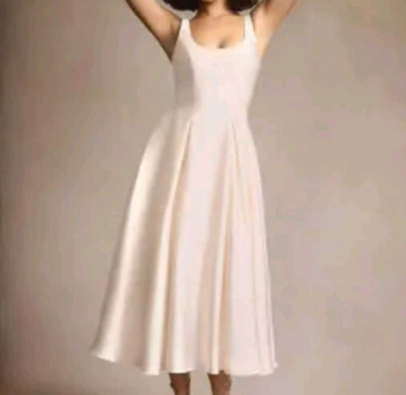Elegant Cream Midi Dress
