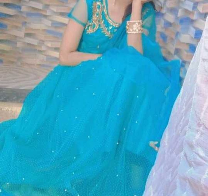 Sky blue Lahenga with duppata