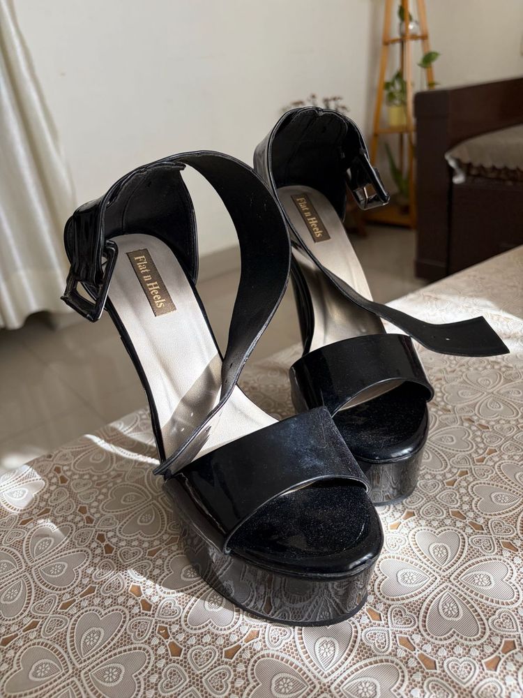 Black Patent Platform stiletto Heels