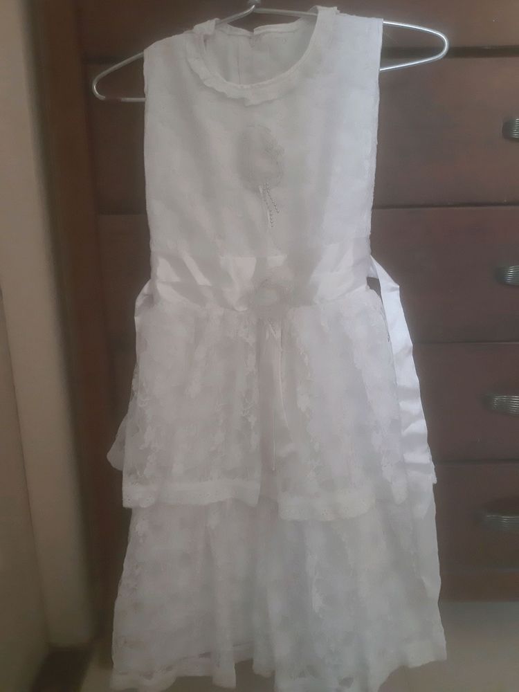 Beautiful white gown dress for girls