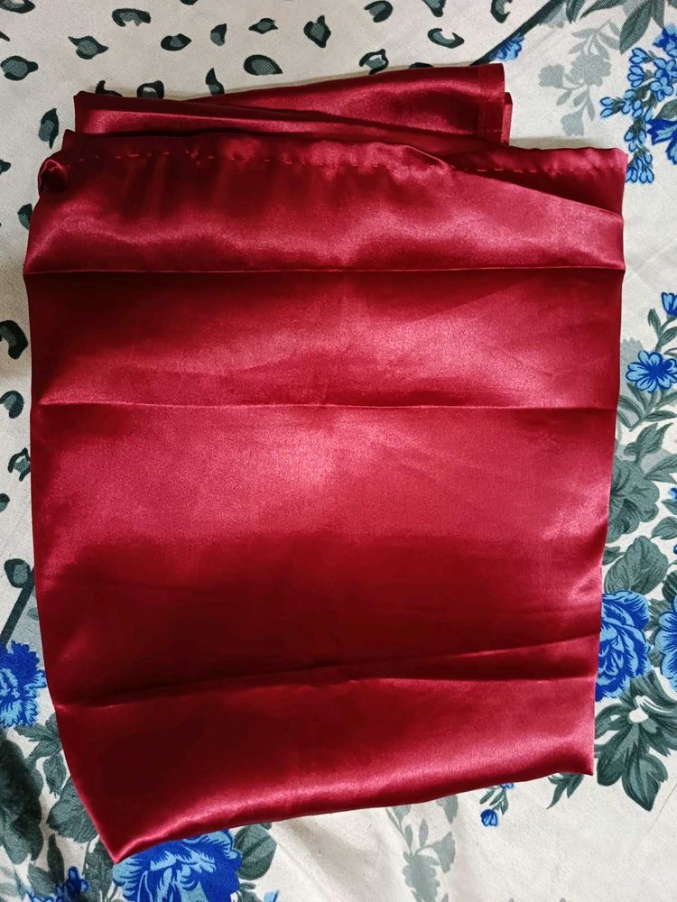 Maroon Satin Saree