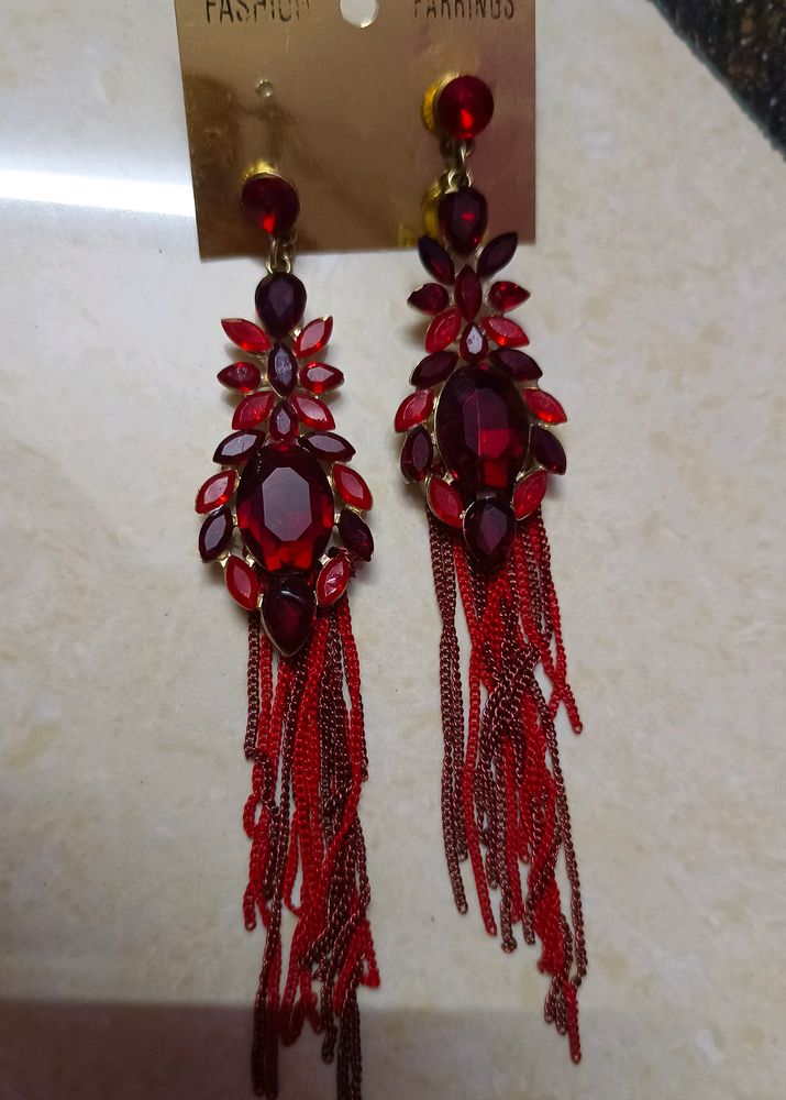 Red Korean Earrings