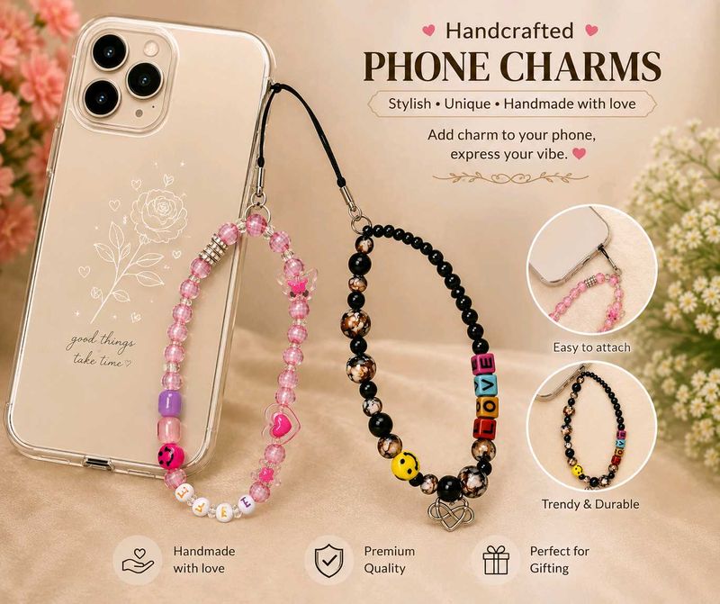 Handcrafted Phone Charms - Set of 2