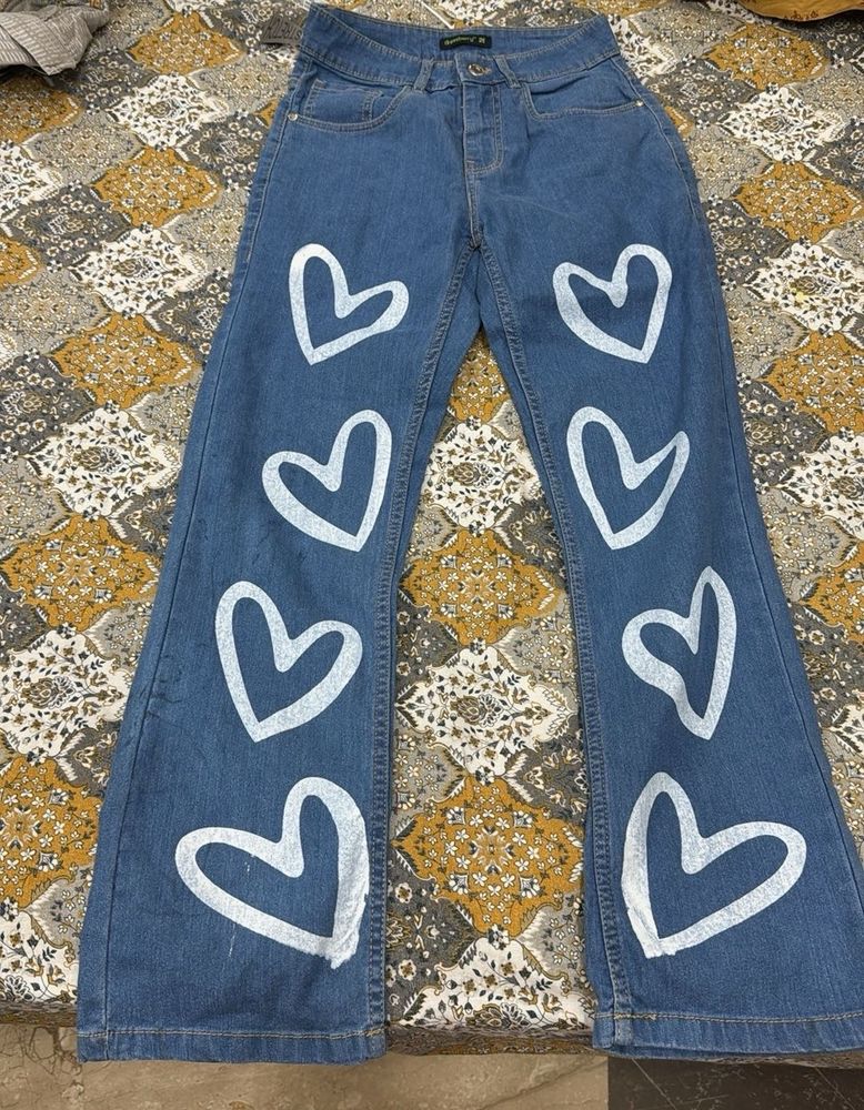 new Cute Heart Print jeans ( check details)