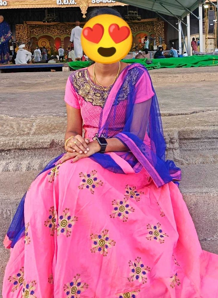 Beautiful Pink Ethnic Gown with Dupatta