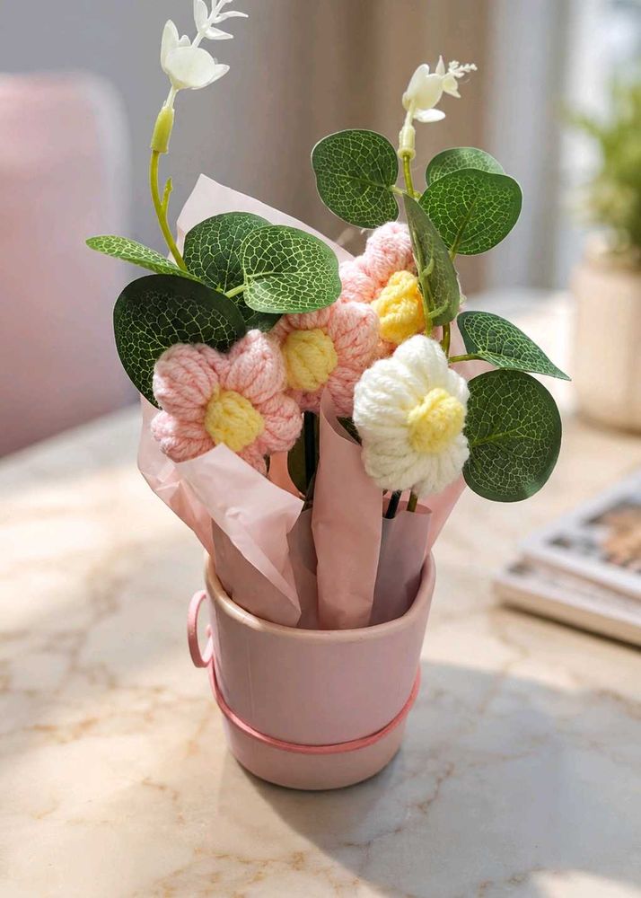 Handmade Crochet Flower Pot