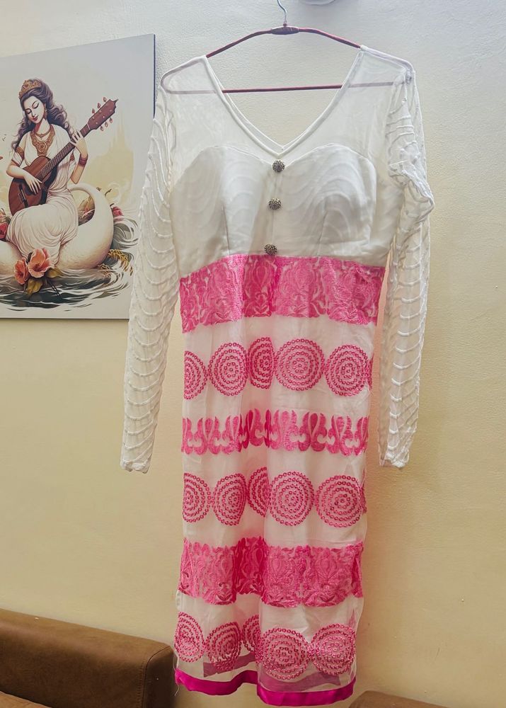 Beautiful Pink Embroidered Kurta