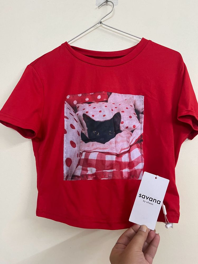 Cute Black Cat Graphic Tee