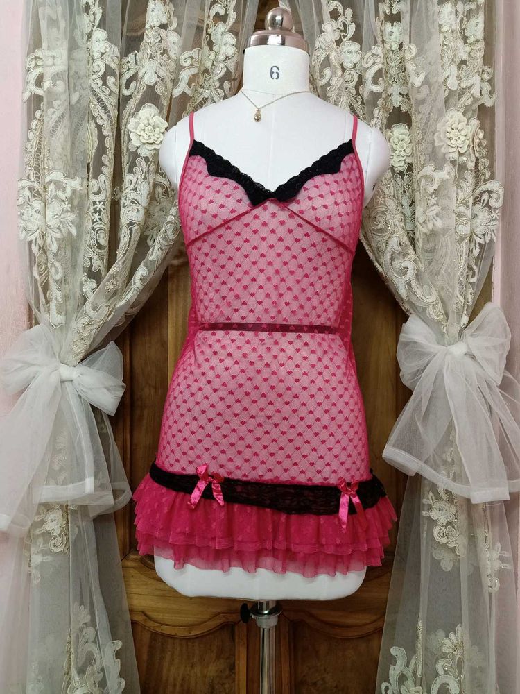 Sheer Pink Babydoll Nighty