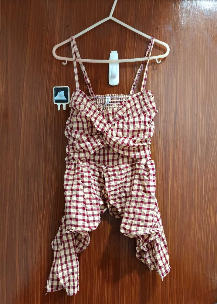 checkered y2k top