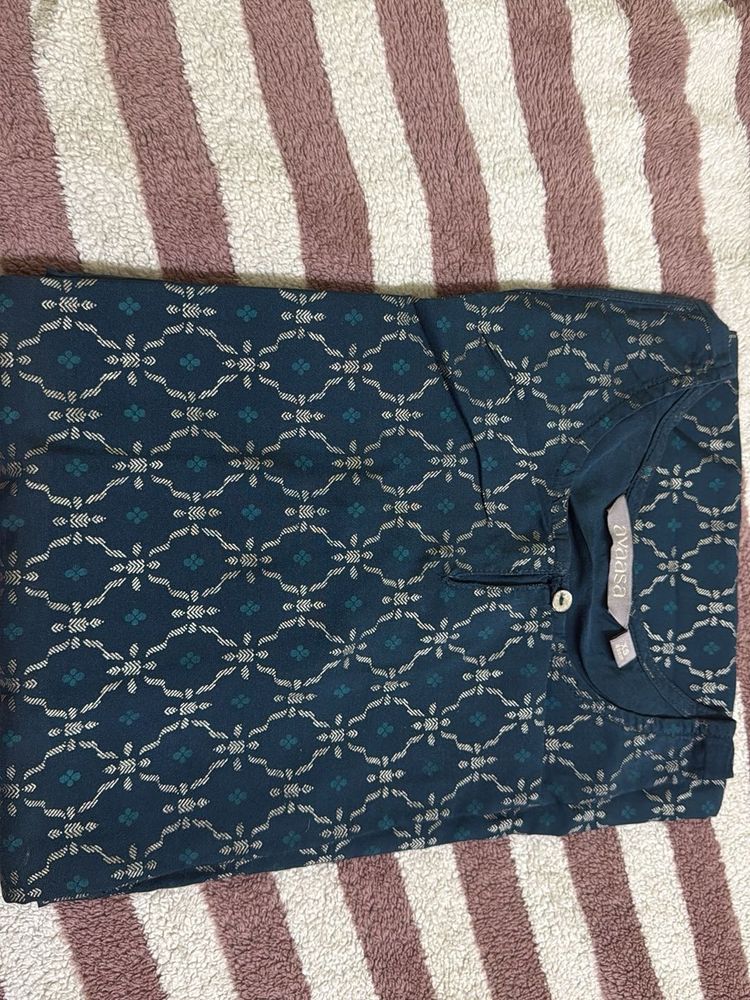 Stylish Teal Printed Kurta