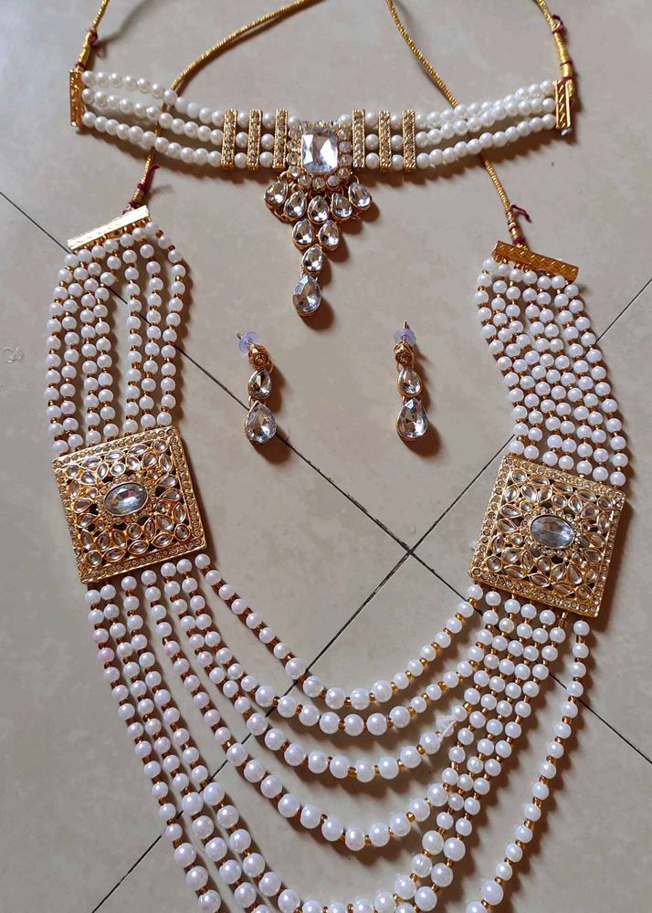 Elegant Pearl Bridal Jewellery Set