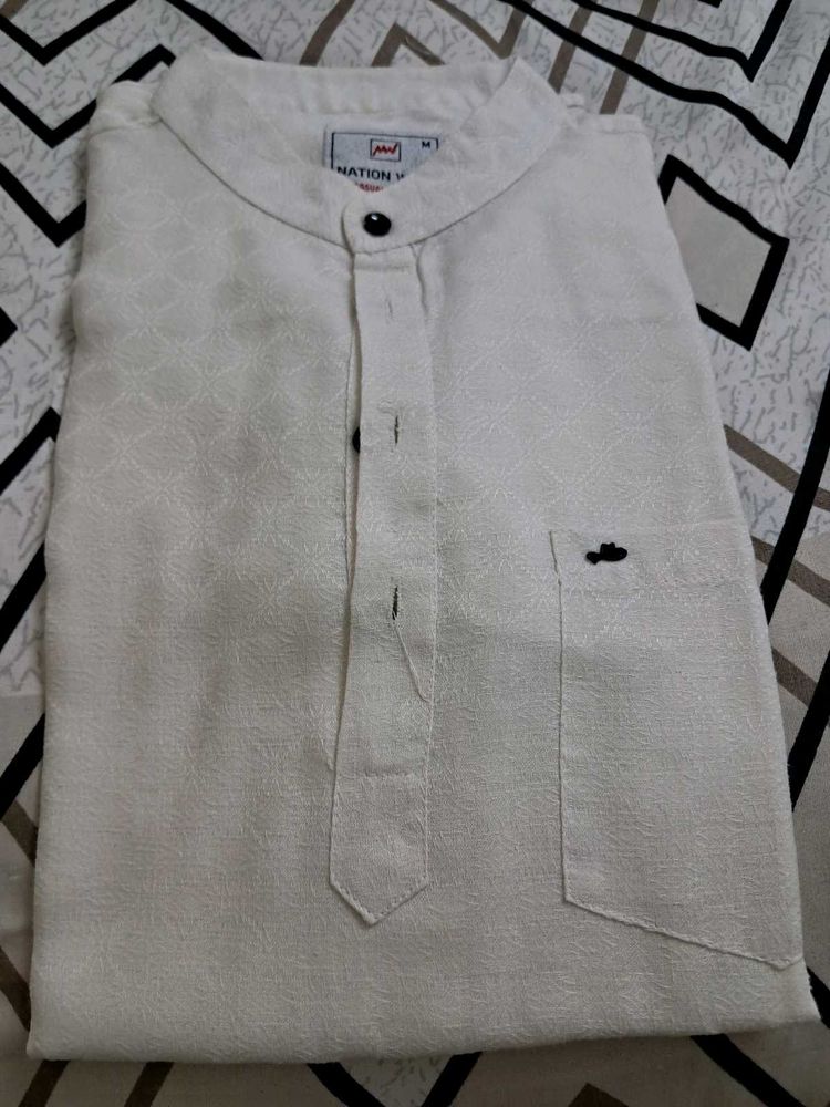 Men's Off-White short Kurta