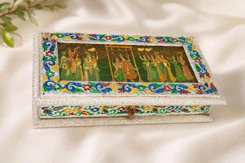 Decorative Hand-Painted Trinket Box
