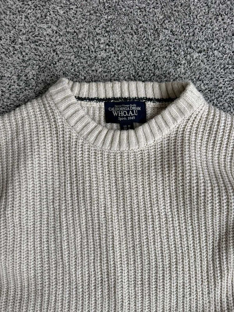 WHO.A.U Cream Knit Sweater