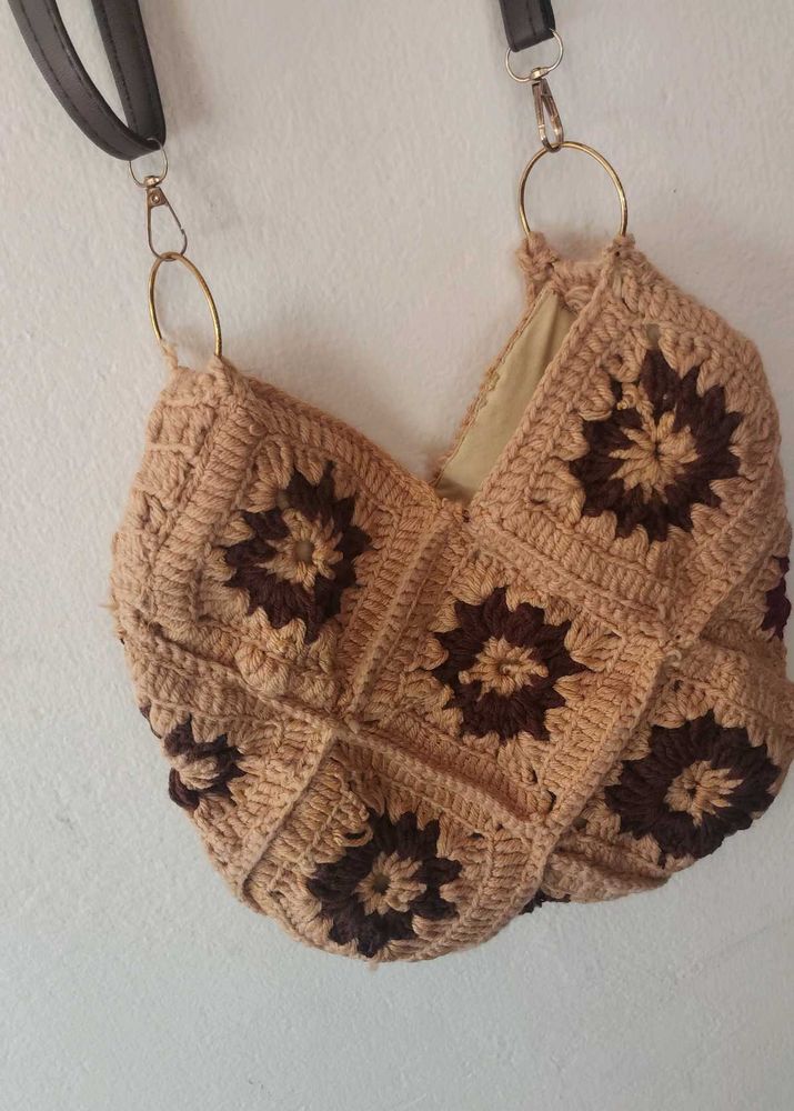 Boho Crochet Hobo Bag
