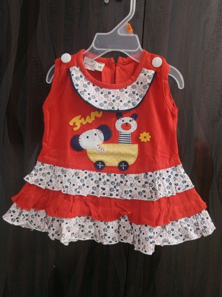 3 Cute 'Fun' Appliqued Baby Dresses