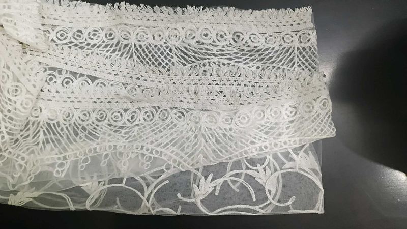 Elegant White Lace Dupatta