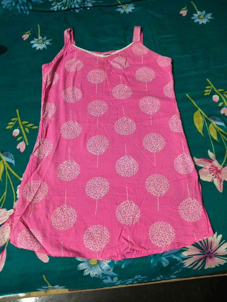 Cute Pink Dandelion Print Dress