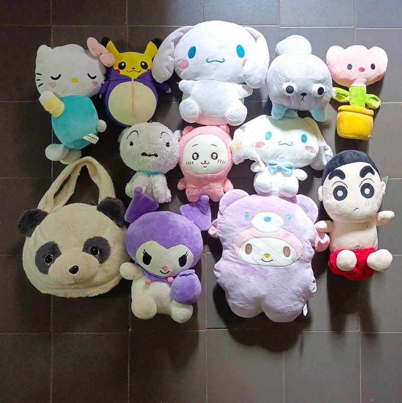 Four Assorted Cute Plush Toys