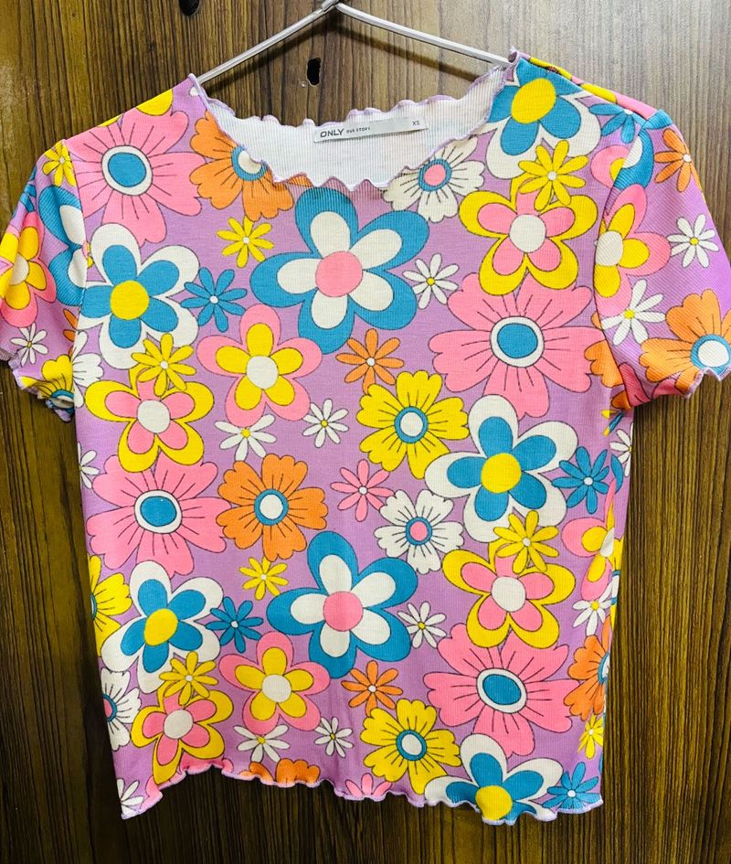 Retro Floral Crop Top