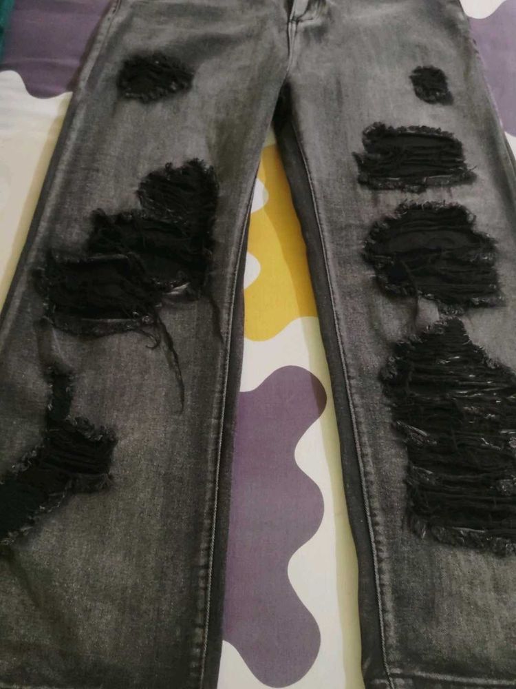 Grey Ripped Jeans