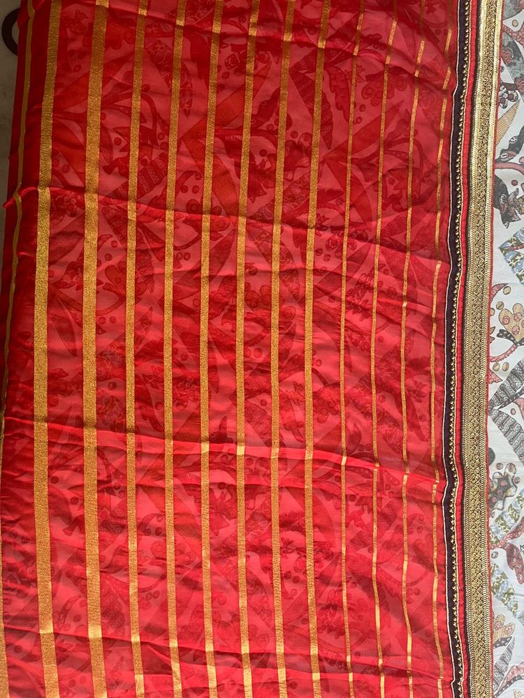 Party wear saree with designer pleates