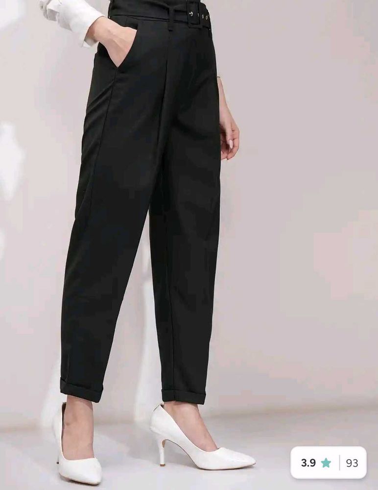 🎀Chic Black Belted Trousers for women 🎀