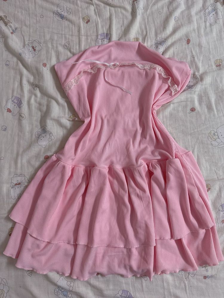 Cute Pink Tiered Dress