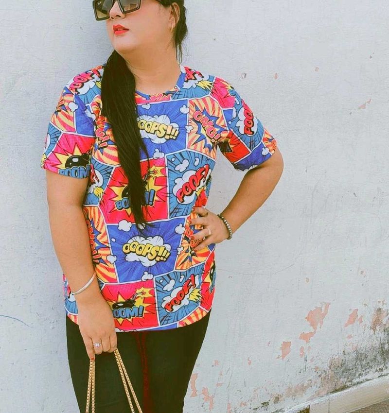 Pop Art Comic Print T-Shirt