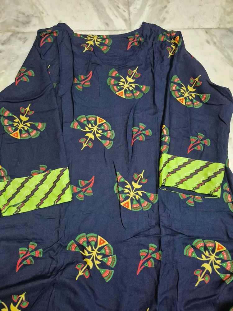 Navy Blue Kurta with Green Bottom500s