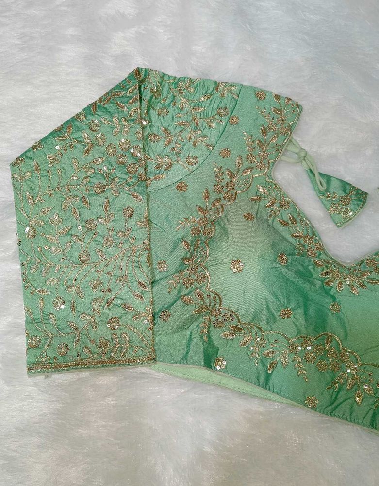 Embroidered Mint Green Blouse