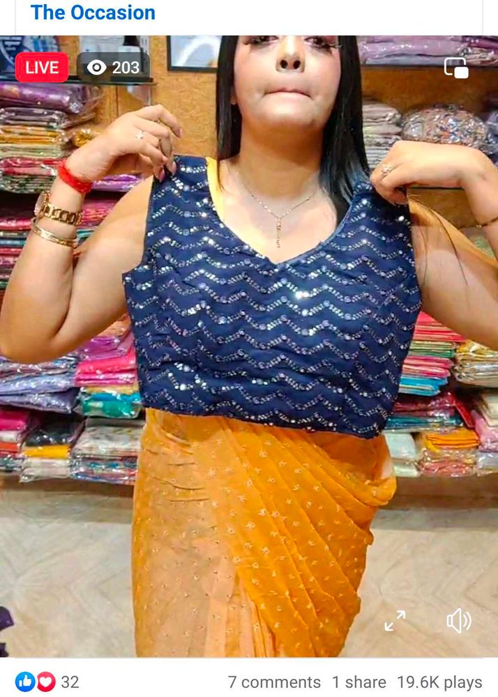 ❤️❤️ SAREE FOR HALDI &amp; COCKTAIL WITH BLOUSE Ready