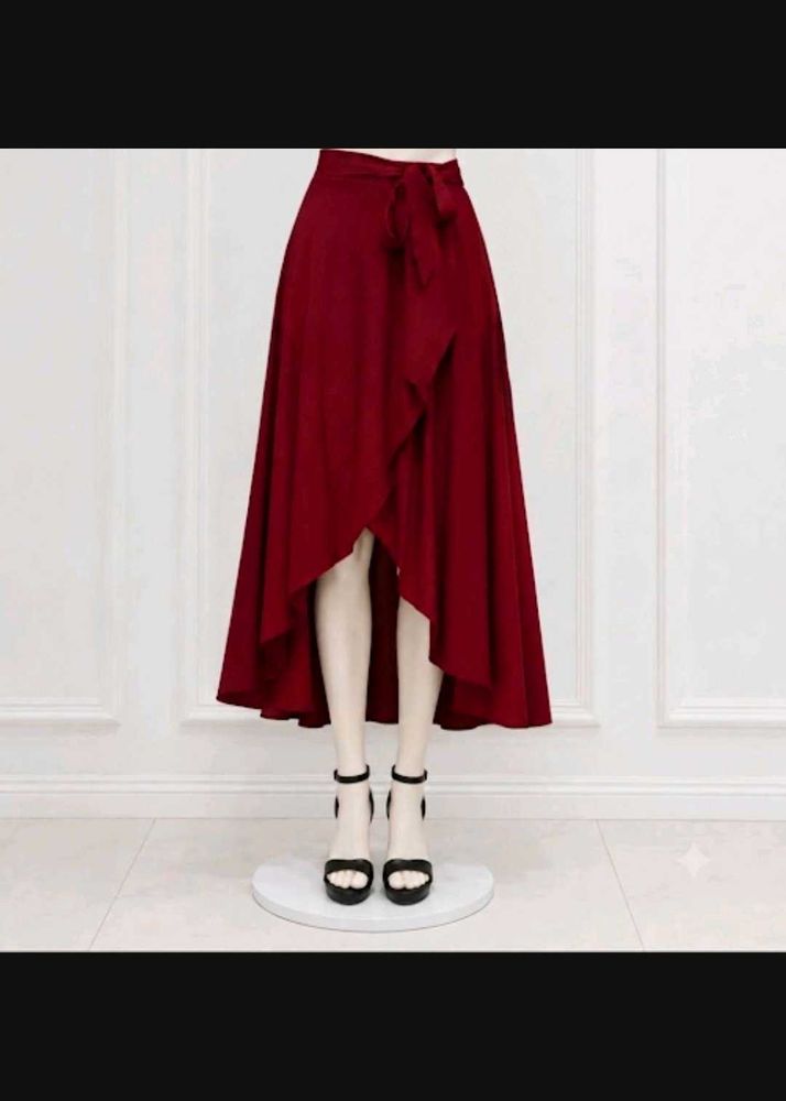 Maroon slit skirt ♥️